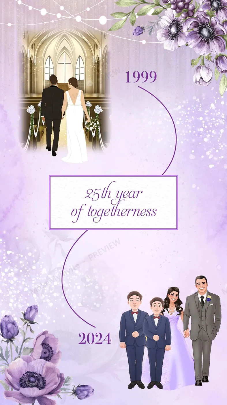 25th Anniversary — Anniversary invitation design, Pan-Indian