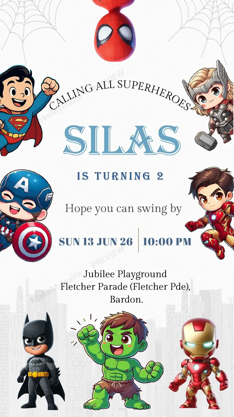 Avengers Birthday Party — Birthday invitation design, Pan-Indian