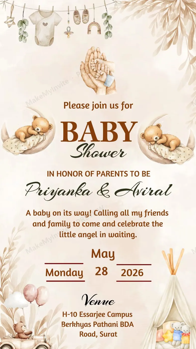 Baby Shower English — Baby shower invitation design, Pan-Indian