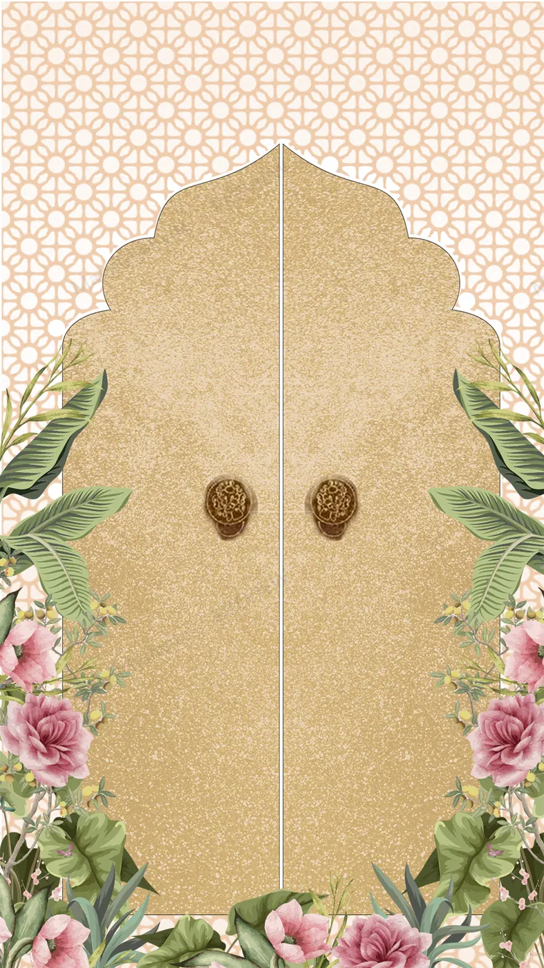Golden Doorway — Wedding invitation design, Pan-Indian