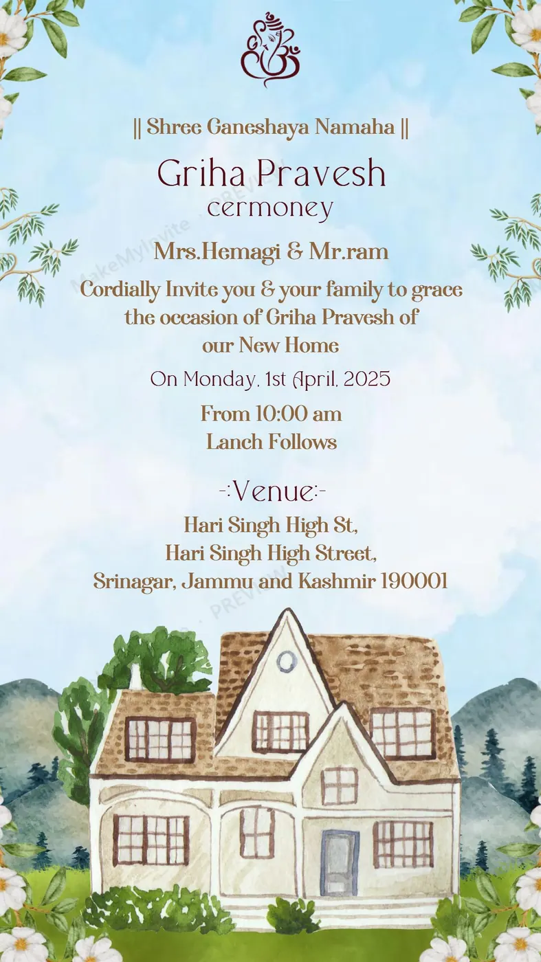 Beautiful Griha Pravesh — Griha pravesh invitation design, Pan-Indian