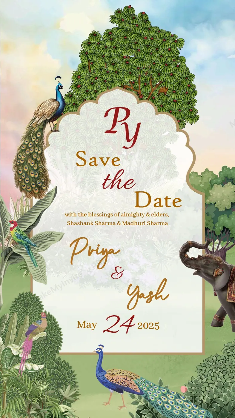 Beautiful Save Date — Save the date invitation design, Pan-Indian