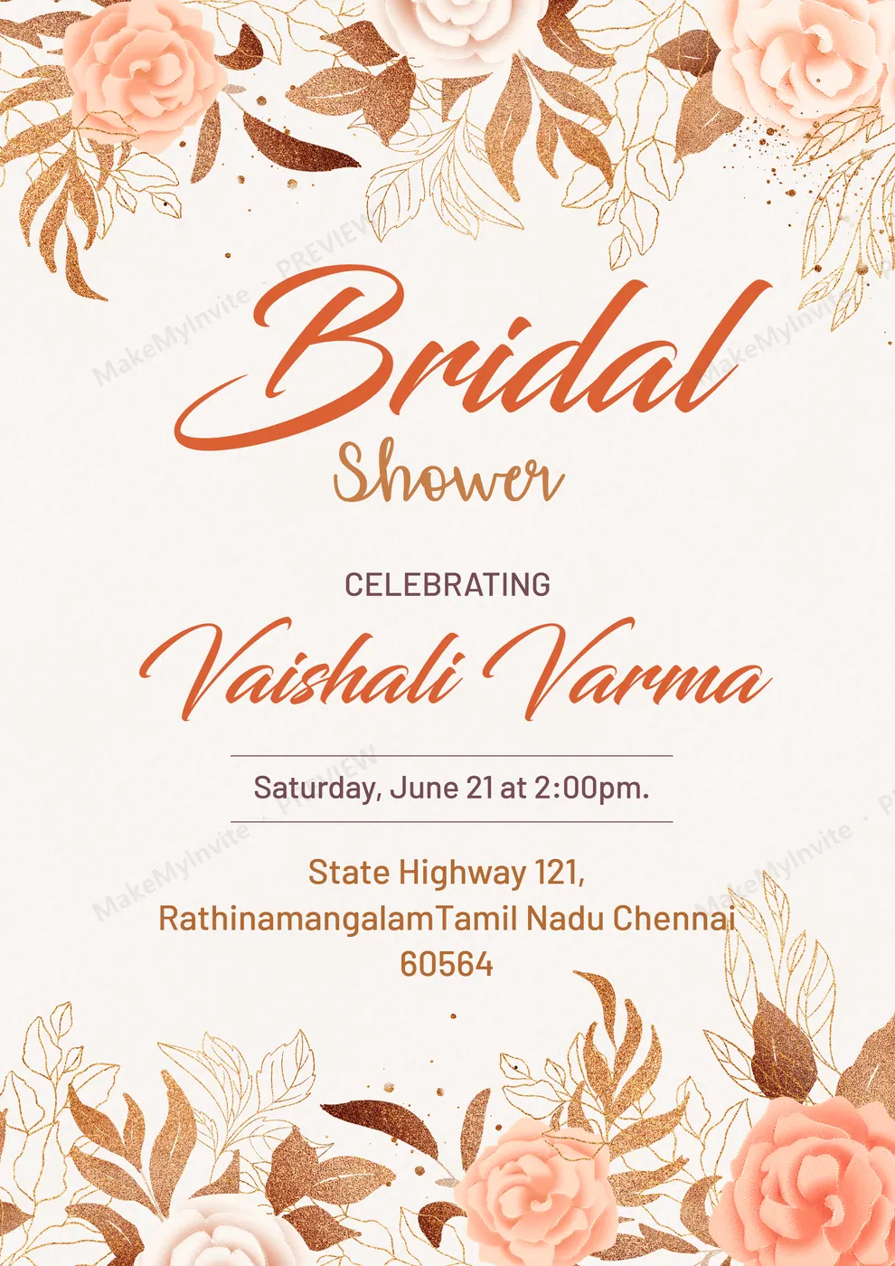 Bride To Be Bridal III 4 — Bridal shower invitation design, Pan-Indian