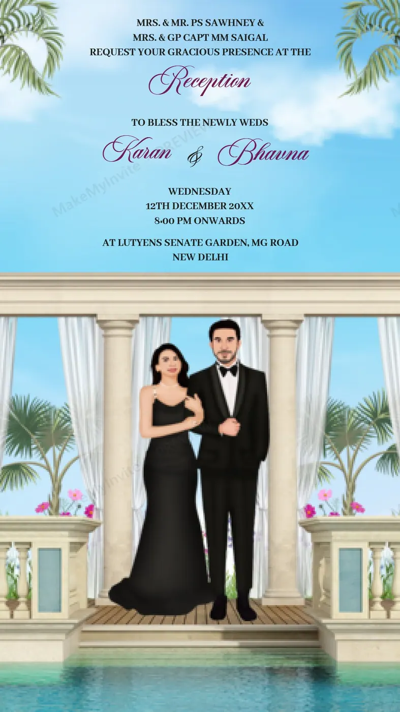 Caricature Reception — Reception invitation design, Pan-Indian