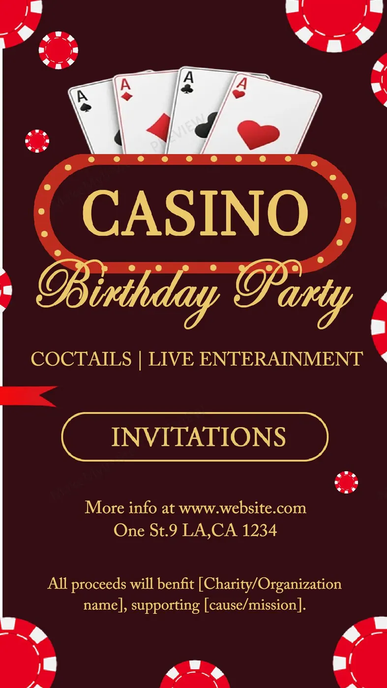 Casino Party — Party invitation design, Pan-Indian