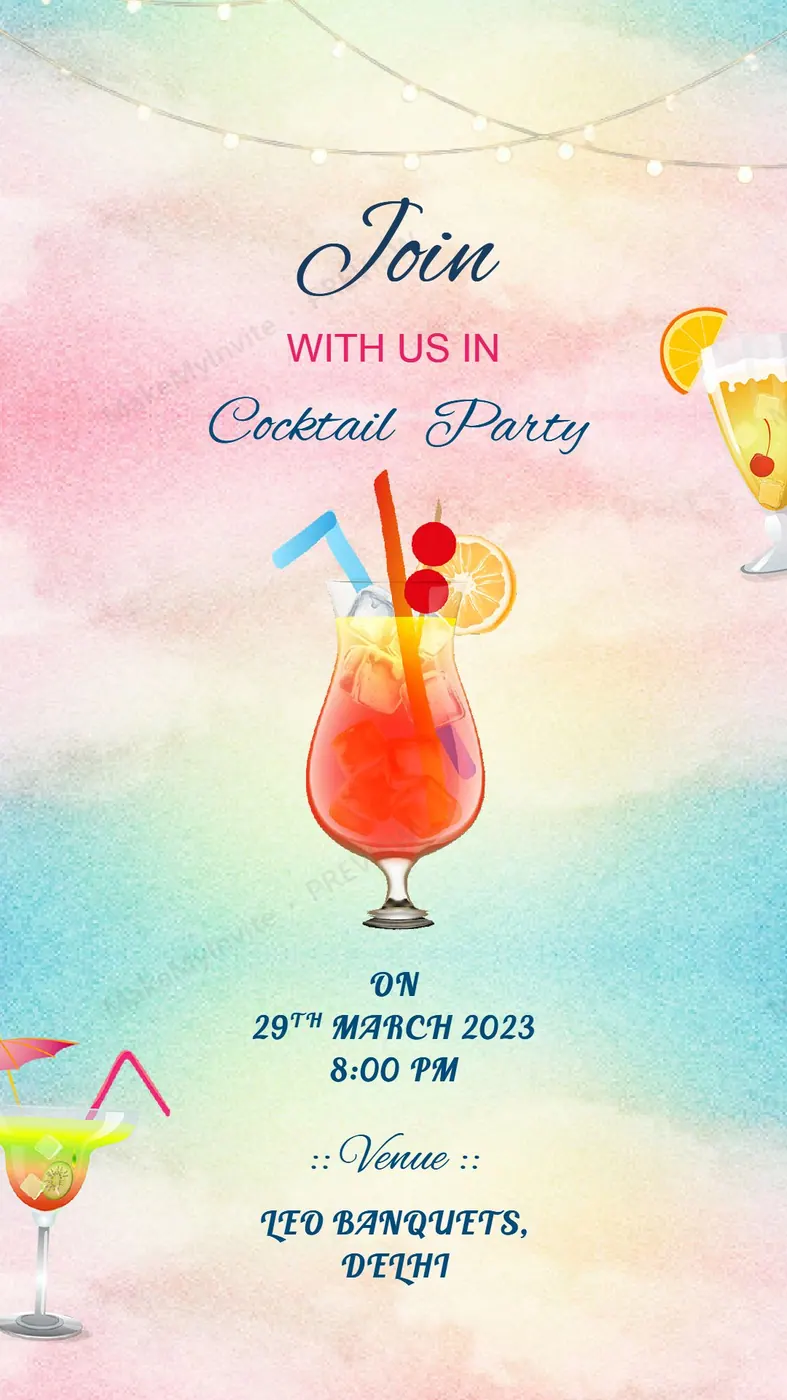 Cocktail Party II — Party invitation design, Pan-Indian