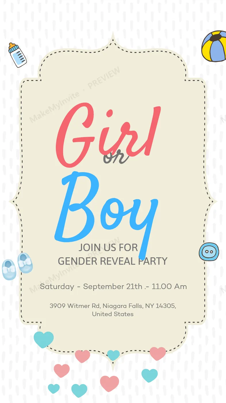Digital Baby Shower — Gender reveal invitation design, Pan-Indian