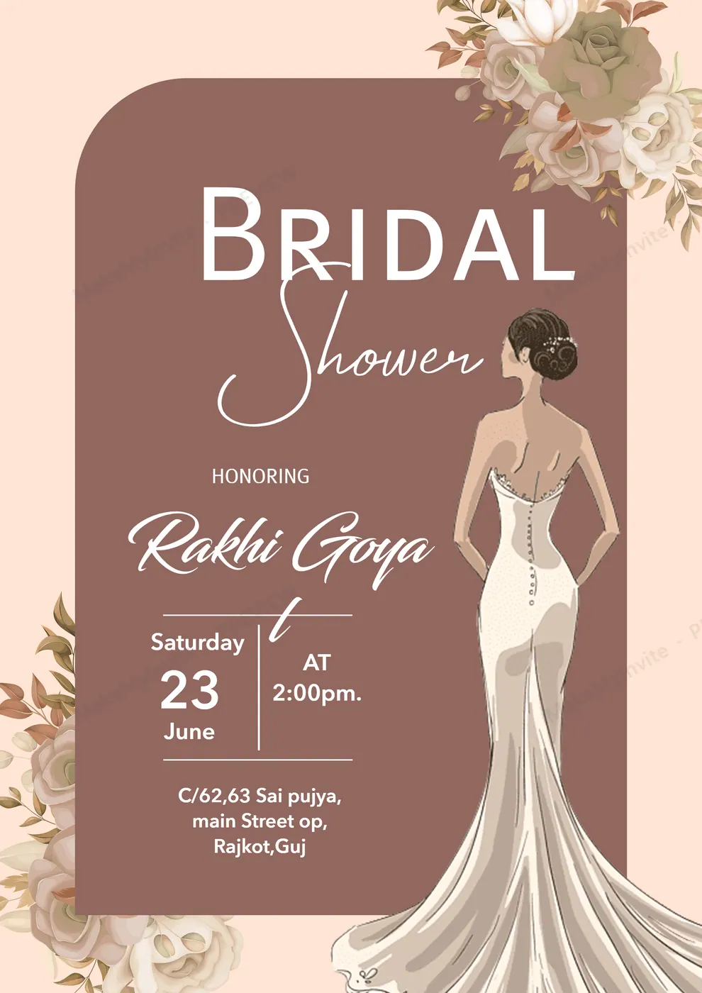 Digital Bridal Shower A4 — Bridal shower invitation design, Pan-Indian