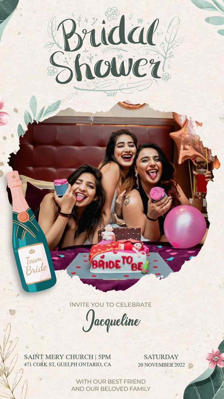 Bridal Shower Story II — Bridal shower invitation design, Pan-Indian