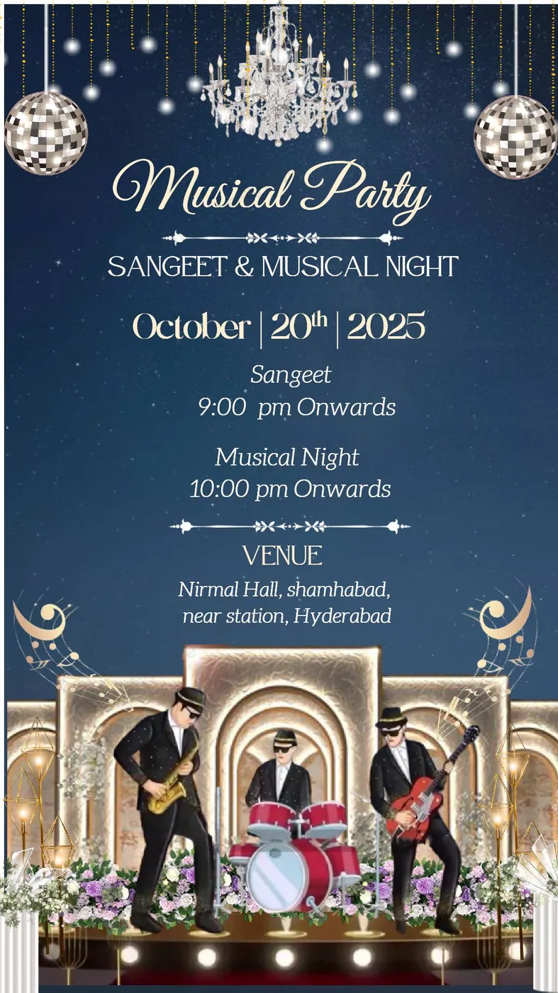 Music Party — Party invitation design, Pan-Indian