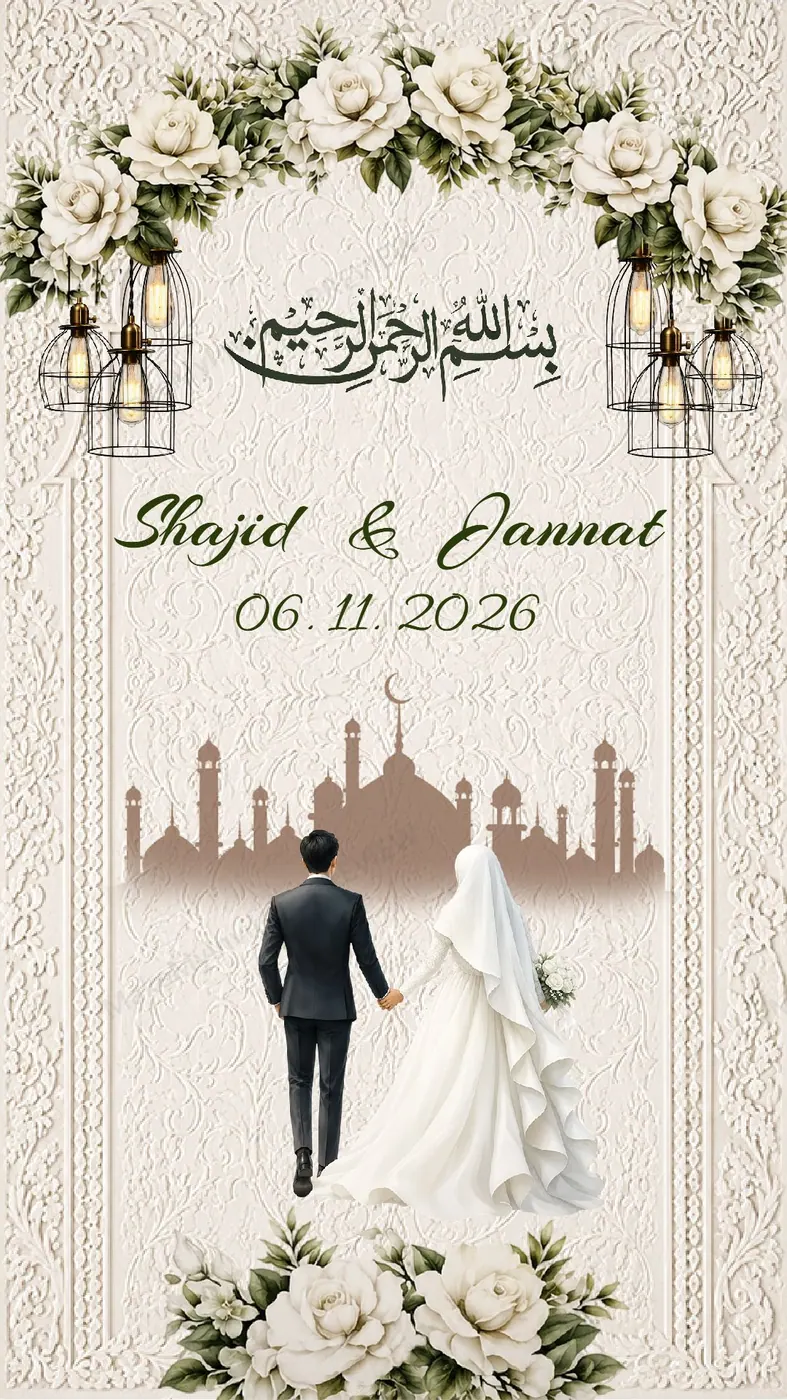 Muslim Royal Islamic — Wedding invitation design, Muslim