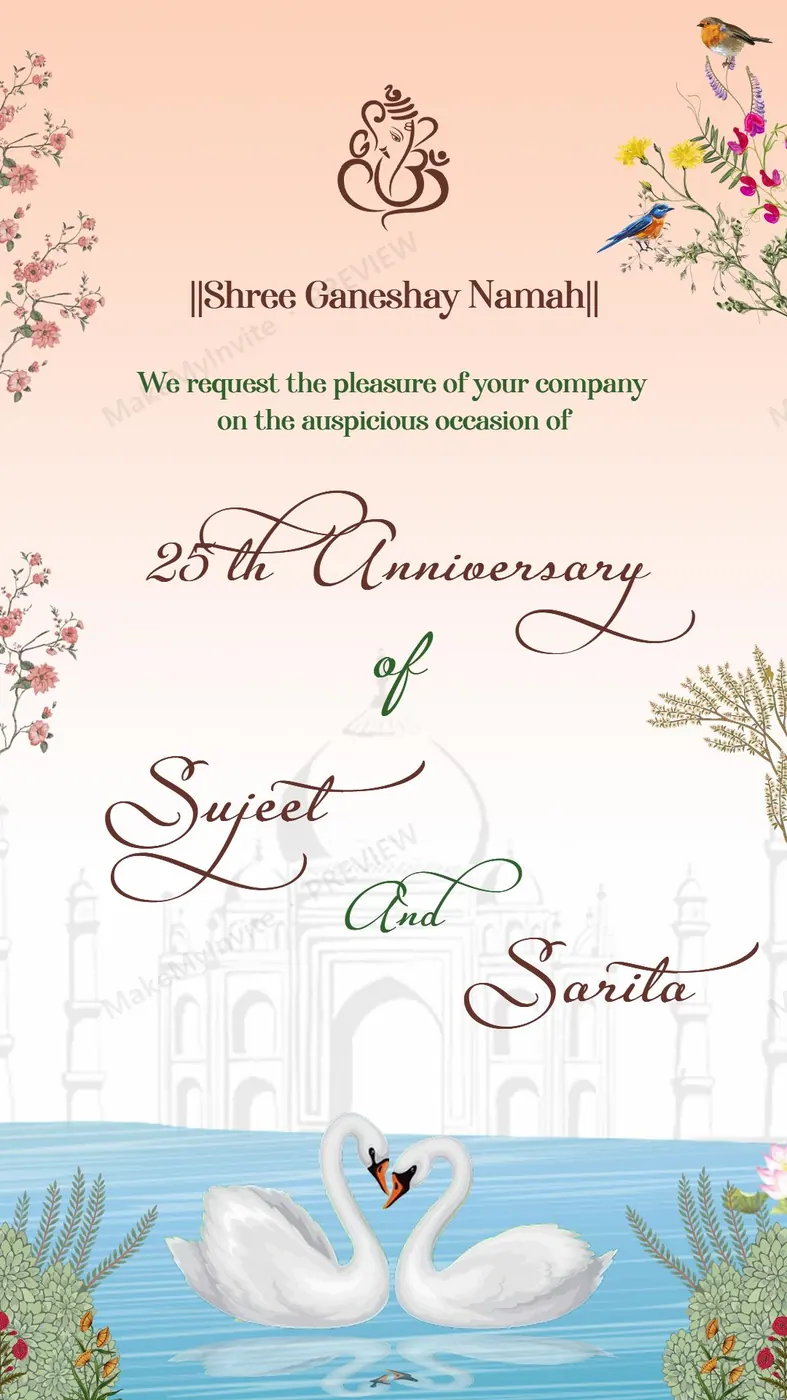 New Caricature Anniversary — Anniversary invitation design, Pan-Indian