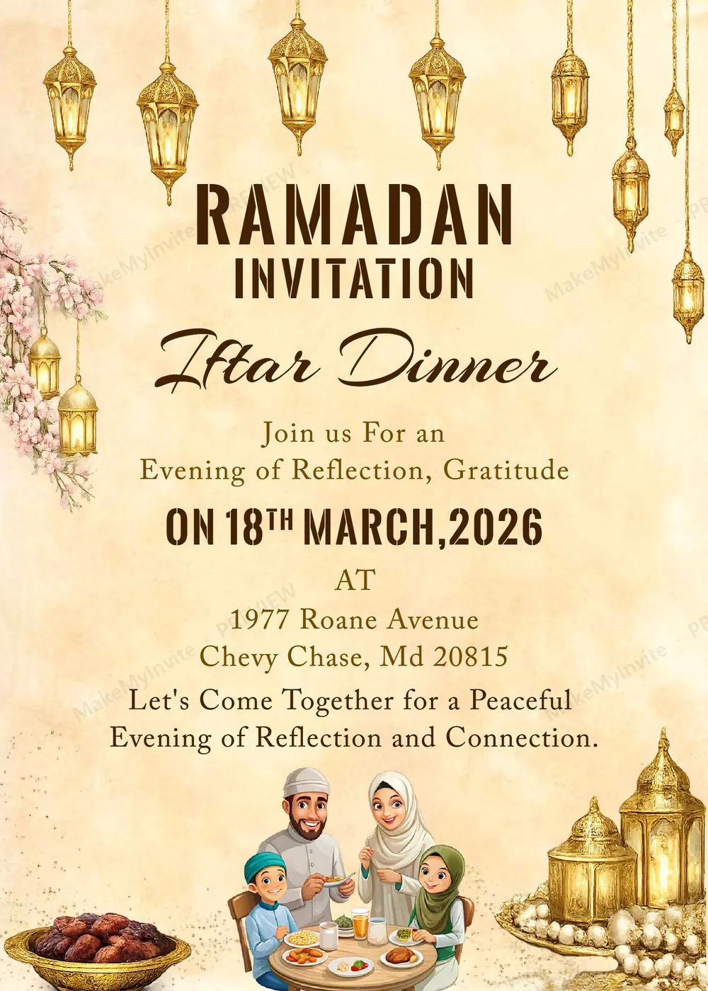 Iftar Lanterns — Party invitation design, Muslim