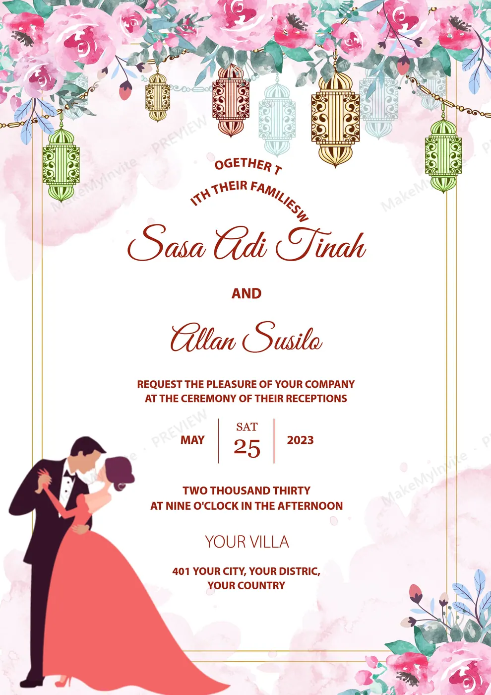 Reception Party — Reception invitation design, Pan-Indian