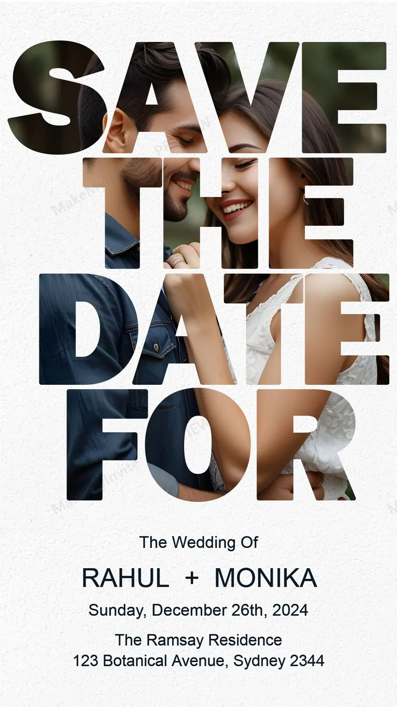 Save Date Photo — Save the date invitation design, Pan-Indian