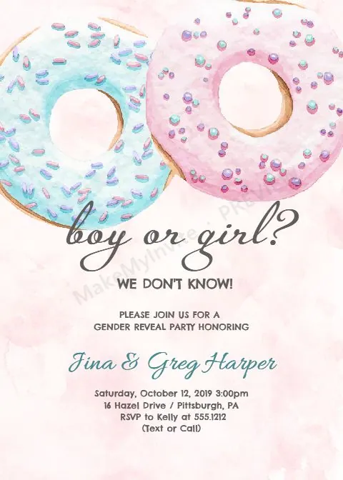 Simple Gender Reveal Party — Gender reveal invitation design, Pan-Indian