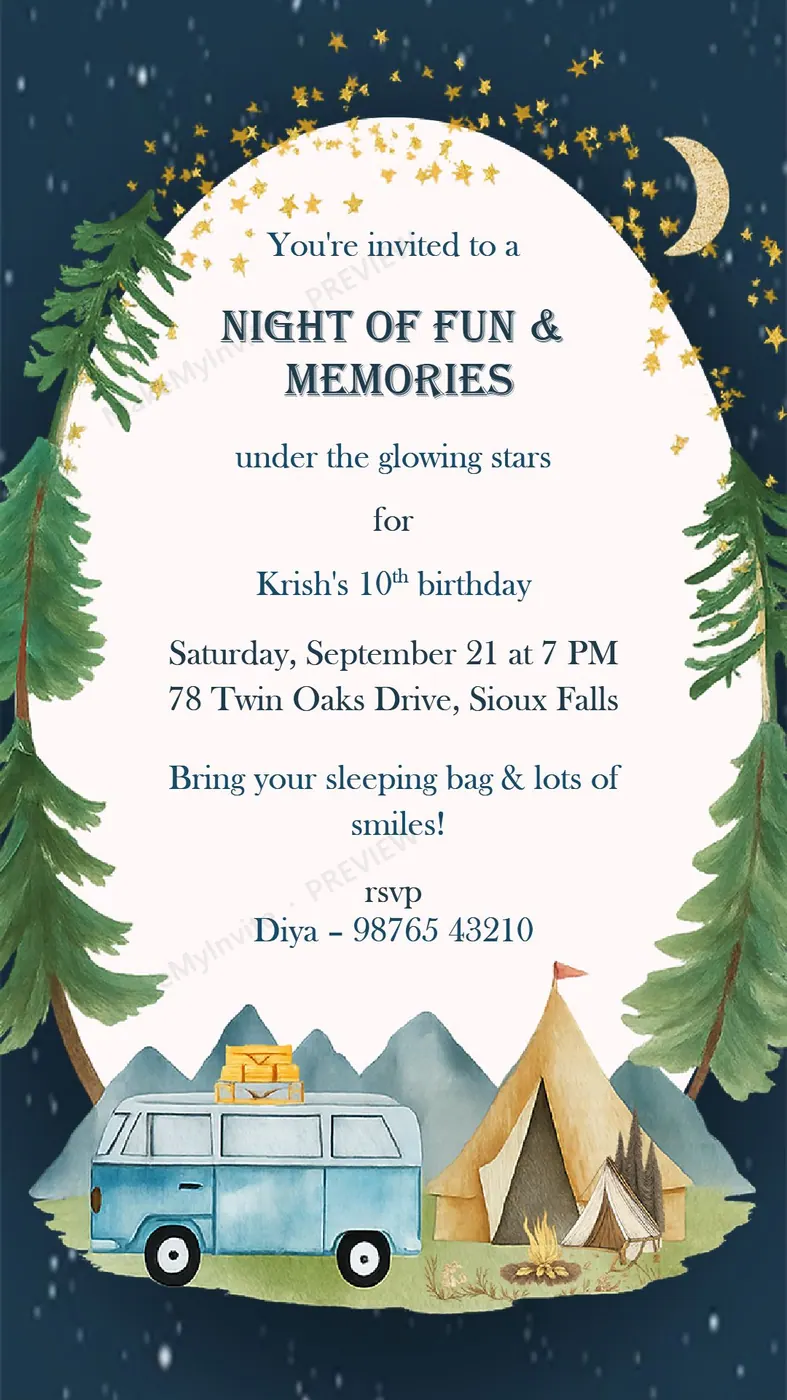 Sleepover Party — Party invitation design, Pan-Indian