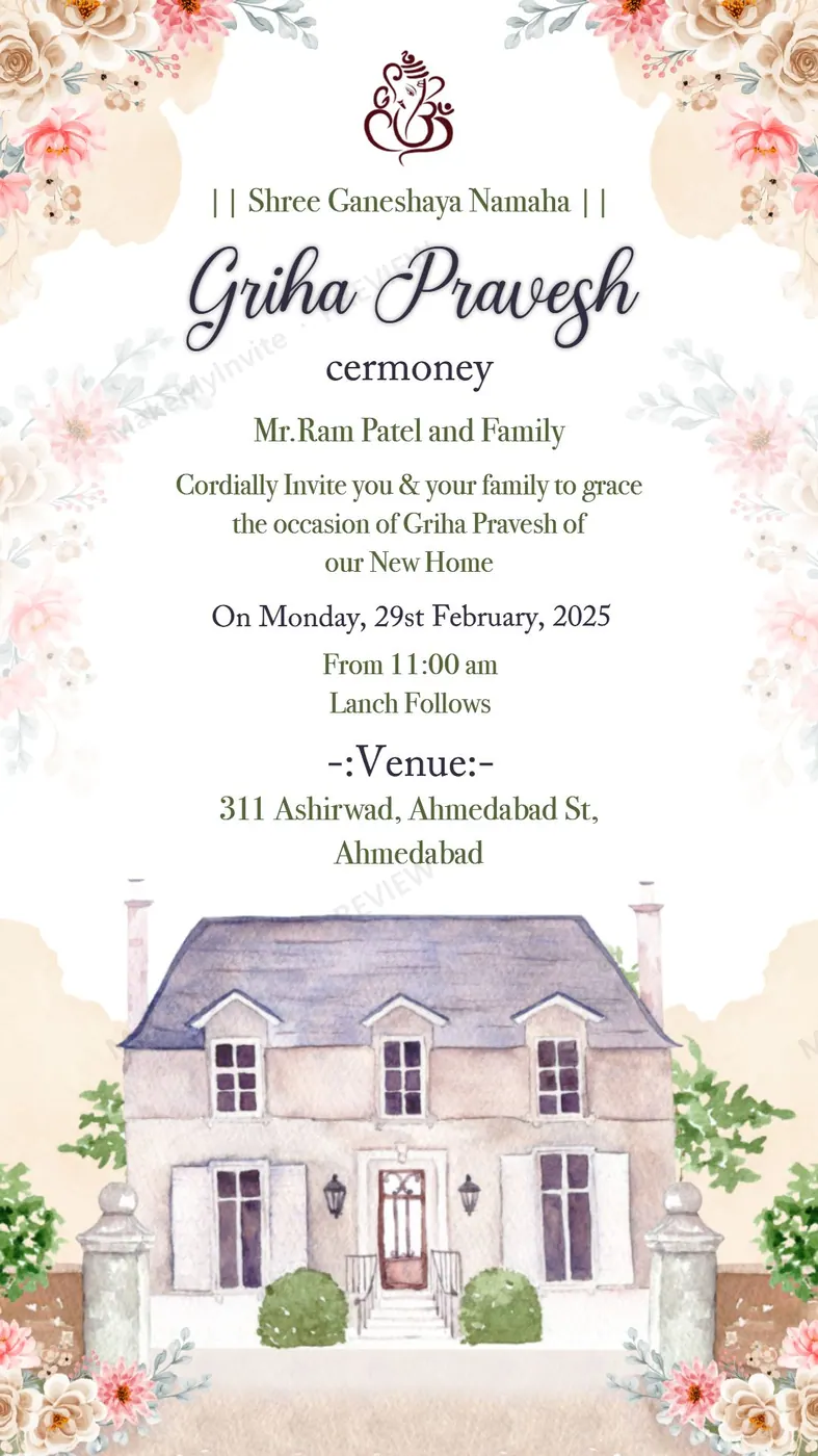 Top Griha Pravesh Home — Griha pravesh invitation design, Pan-Indian
