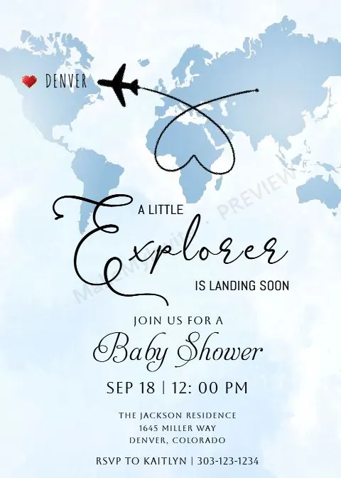 TRAVELING BABY SHOWER — Baby shower invitation design, Pan-Indian