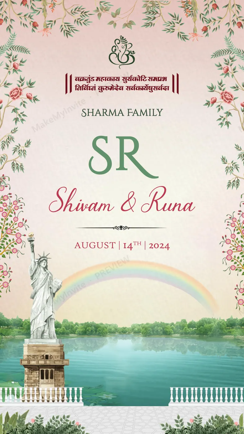 Liberty Rainbow — Wedding invitation design, Pan-Indian
