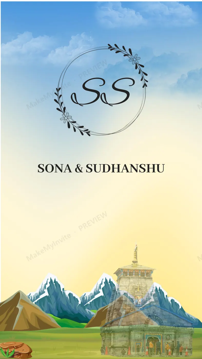 Kedarnath — Wedding invitation design, Pan-Indian