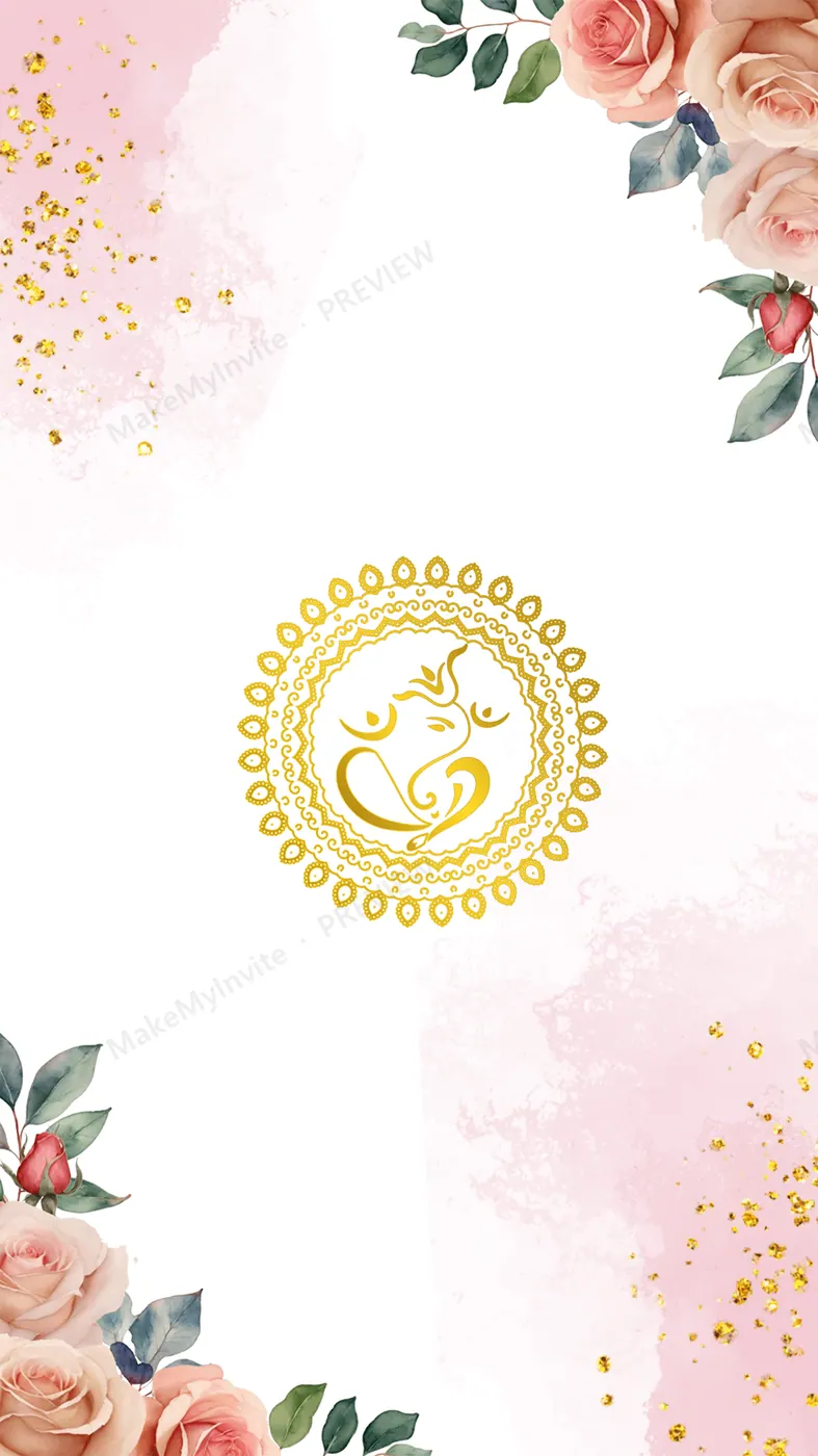 Blush Ganesha — Wedding invitation design, Pan-Indian